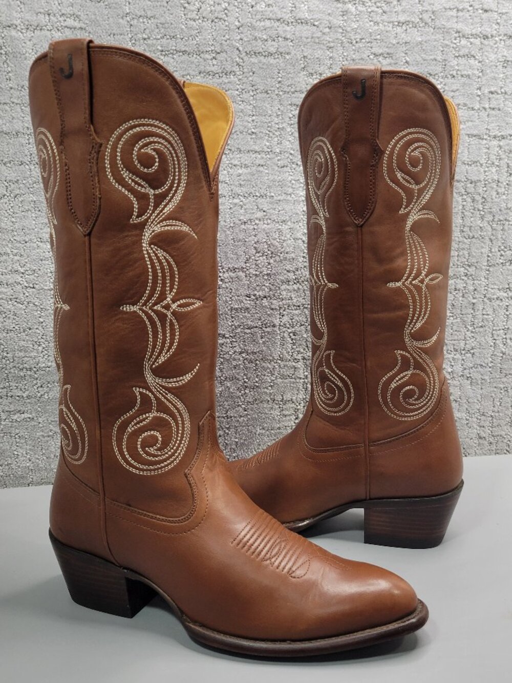 Tecovas The Jane Women's Size US 8.5B Saddle Cowhide Cowgirl 14" Boots. - Picture 1 of 11